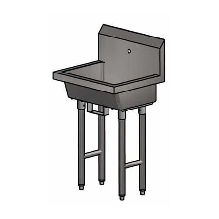 Bk Resources 24" Freestanding Single Station Handwash Sink with Splash Mount MSHS-24F1B
